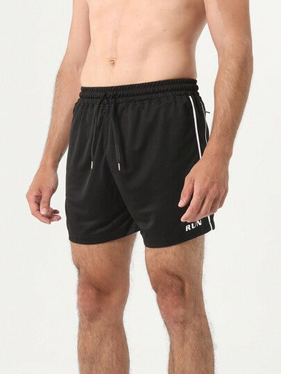 Gym Rark Short de sport décontracté d'été pour hommes, style boyfriend, taille à cordon de serrage, imprimé lettres, pantalon de jogging noir pour la rentrée scolaire