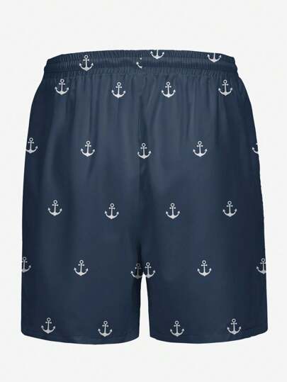 Short casual, de plage et pour les vacances quotidiennes pour hommes, avec élément océanique imprimé en 3D. Short avec cordon de serrage, simple couche sans doublure, style hawaïen