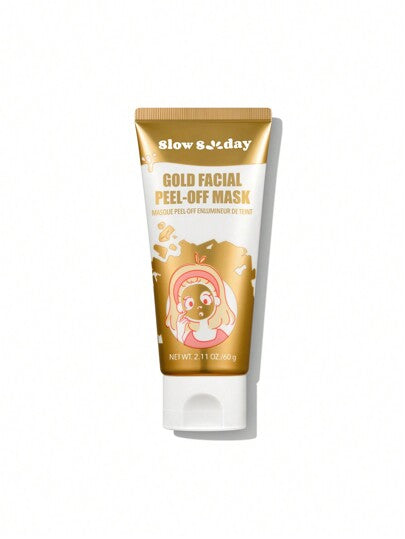 Masque Peel-Off Doré SlowSunday, Masque Enveloppant pour le Visage, Éliminateur de Points Blancs, Contrôle de l'Huile, Nettoyage en Profondeur, Purifie les Pores & Exfolie Doucement pour une Peau Lisse, Soins de la Peau Coréens, Y2K, Convient pour l'Été,