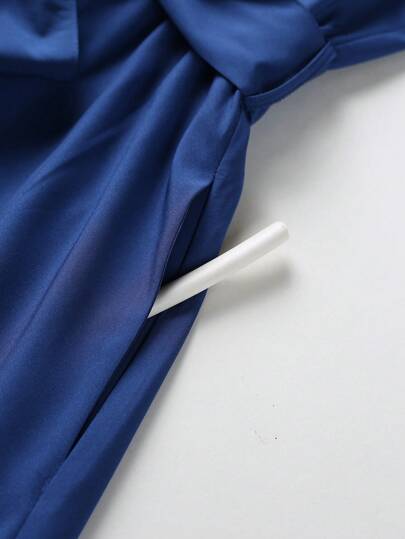 Lyxana Robe pour femmes élégante à col rabattu et sans manches de couleur unie pour l'été