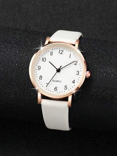 2 pièces/set Montres-bracelets à quartz de mode décontractée pour femmes avec petit cadran et bracelet