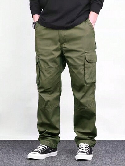 Manfinity Homme Pantalon à jambes larges avec cordon de serrage à la taille et poches, pour l'automne
