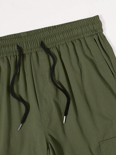 Manfinity Homme Pantalon à jambes larges avec cordon de serrage à la taille et poches, pour l'automne