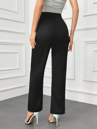 Modelyn Pantalon à boutons minimaliste de base pour femmes en automne/hiver