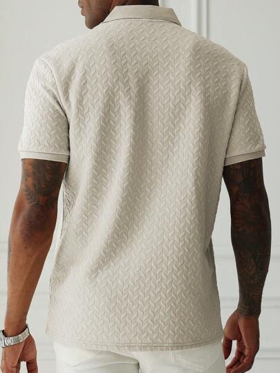 HUEFORM Chemise polo simple à manches courtes avec col à revers, boutons devant, couleur unie de base. Porter au quotidien, convient pour le mari pour sortir