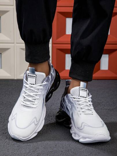 Nouvelles baskets d'été légères et confortables avec laçage, amorti, dégradé de flamme, style minimaliste campus/rue, mode décontractée pour hommes (Veuillez commander une taille au-dessus car les chaussures sont petites)