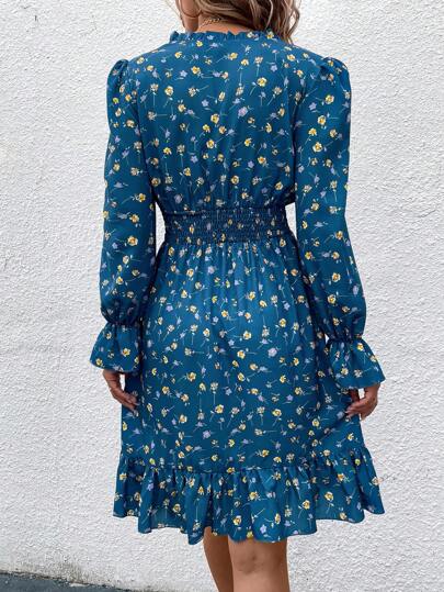 Clasi Robe à imprimé floral froncé
