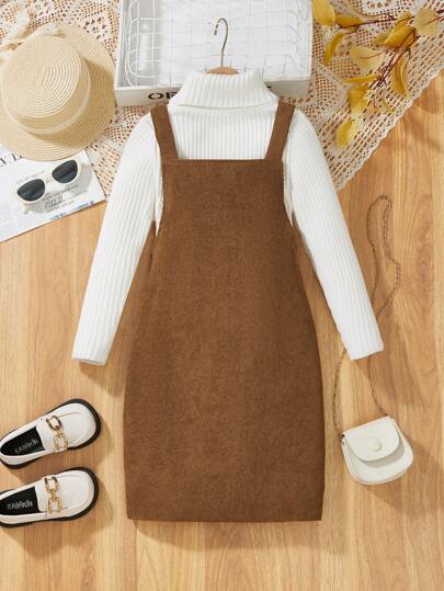 Robe salopette en velours côtelé de couleur unie pour adolescentes, décontractée pour l'automne, pour Halloween