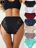 7 pièces/paquet Culottes en dentelle fleurie