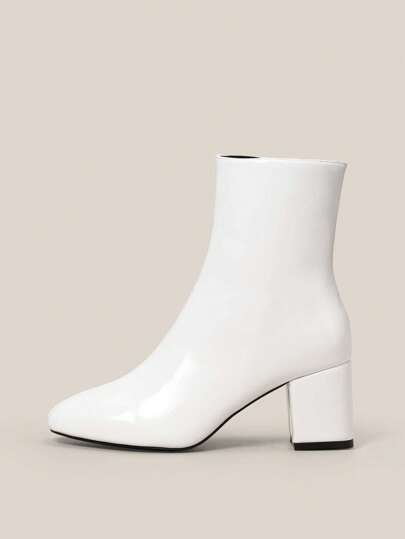 Bottes cheville à talon épais élégantes de mode automne-hiver pour femmes, bottes mi-mollet à talons hauts simples pour le trajet