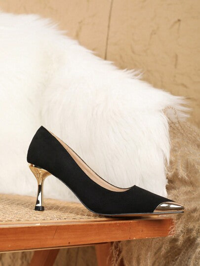 Nouveaux talons hauts pointus femme mi-talon, chaussures à talons mode polyvalentes