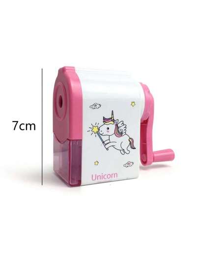 1 pièce Taille-crayon à motif licorne, taille-crayon manuel en plastique de dessin animé de base pour étudiant, rentrée scolaire, fournitures scolaires, papeterie, essentiels pour étudiants