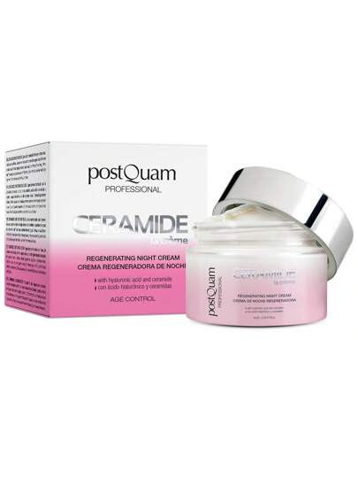 PostQuam Crème De Nuit Aux Céramides Pour Femmes - Hydratation Et Régénération Cellulaire Pendant Le Sommeil - Effet Anti-Âge Grâce À L'Acide Hyaluronique Et Élastine - Formule Raffermissante - Réduit Les Rides Et Améliore L'Élasticité De La Peau - 50 Ml