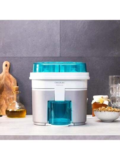 Cecotec Presse-agrumes électrique EssentialVita Twice White. 90 W, double tête et coupeur, filtre pour pulpe, verre 500 ml, pièces lavables au lave-vaisselle