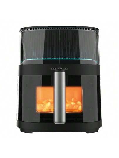 Cecotec Friteuse Sans Huile Cecofry Neon 5000, 5 L, Vaporisateur d eau pour une cuisson parfaite, Technologie Healthy Crispy et PerfectCook, 10 menus prédéfinis, Fenêtre, tactile