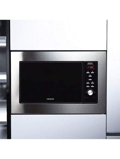 Cecotec Micro-ondes intégré Digital GrandHeat 2350, Noir. 900 W, 23 litres, grill, 9 fonctions préconfigurées, Quick Start, minuteur, Plateau de 27 cm de diamètre. (Acier Noir)