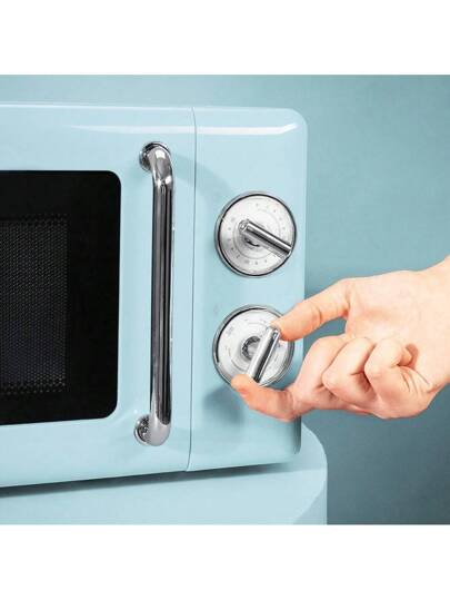 Cecotec Micro-Ondes Mécanique avec Grill Proclean 3110 Retro Bleu. 20 L, 700 W en 6 niveaux, minuterie jusqu à 30 minutes, mode dégivrage, design vintage bleu, finitions en acier.