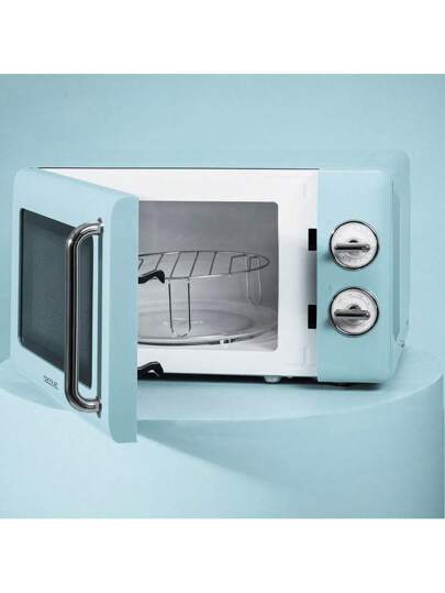 Cecotec Micro-Ondes Mécanique avec Grill Proclean 3110 Retro Bleu. 20 L, 700 W en 6 niveaux, minuterie jusqu à 30 minutes, mode dégivrage, design vintage bleu, finitions en acier.