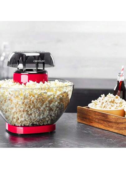 Cecotec Machine à popcorn électrique Fun&Taste P Corn Easy. Machine à popcorn, 1200 W, Système d injection d air, Bol amovible, Couvercle antiadhésif et amovible, Design compact
