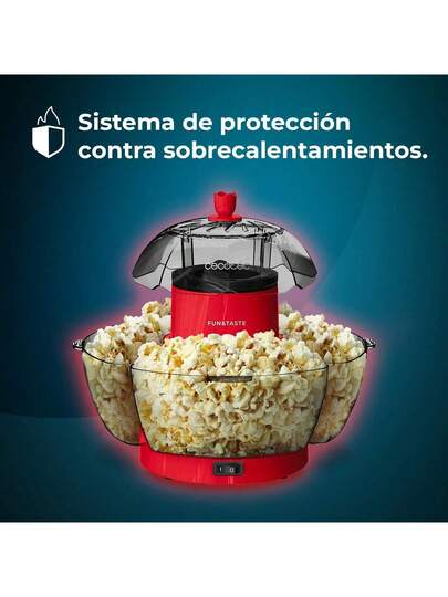 Cecotec Machine à popcorn électrique Fun&Taste P Corn Lotus. Machine à popcorn de 1200 W, popcorn prêt en 2 minutes, comprend 4 récipients amovibles, capacité totale de 4,5 L.