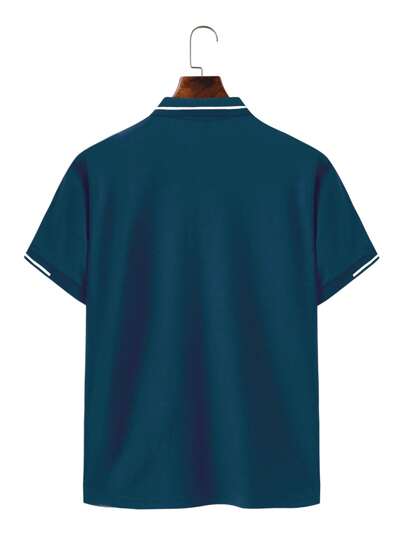 Manfinity Homme Polo décontracté à manches courtes rayé pour homme, pour le trajet quotidien, formel