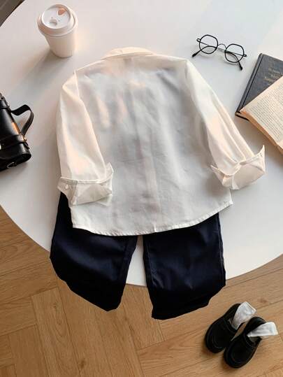 2 pièces Costume de gentleman décontracté et preppy pour jeune garçon, ensemble 2 en 1 composé d'un gilet à manches longues, d'un pantalon long et d'une cravate. Tenue de cérémonie pour mariage, spectacle, fête, festival. Convient pour les sorties, le str