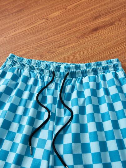 Gym Rark Short de sport à lacets style boyfriend, motif à carreaux simple pour homme, porter au quotidien de manière décontractée