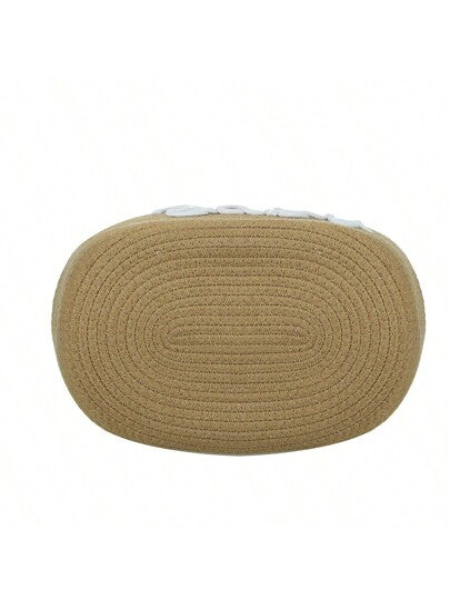 Panier de rangement pour articles pour bébé en corde tissée avec motif alphabet, à compartiments séparés pour couches humides et sèches