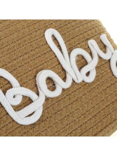 Panier de rangement pour articles pour bébé en corde tissée avec motif alphabet, à compartiments séparés pour couches humides et sèches