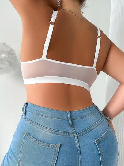 Femme Grande Taille Dentelle Sans Fil Sous-Vêtements Confortables et à la Mode Soutien-Gorge Lingerie