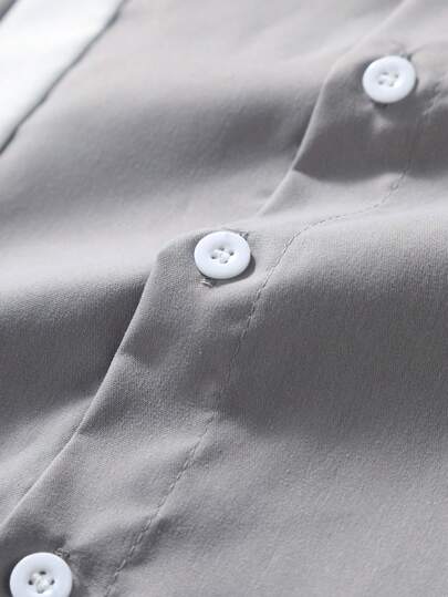 Manfinity Homme Chemise décontractée pour hommes à manches longues avec imprimé lettres et blocs de couleurs, pour l'automne