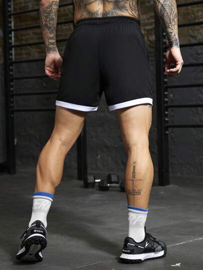 Gym Rark Short de sport à taille coulissante style petit ami avec imprimé drapeau américain et couleur contrastée pour hommes