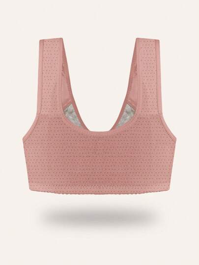Soutien-gorge sans couture doux et sans fil imprimé avec boutons devant, sous-vêtement pour grandes tailles, anti-affaissement et contrôle des bourrelets latéraux