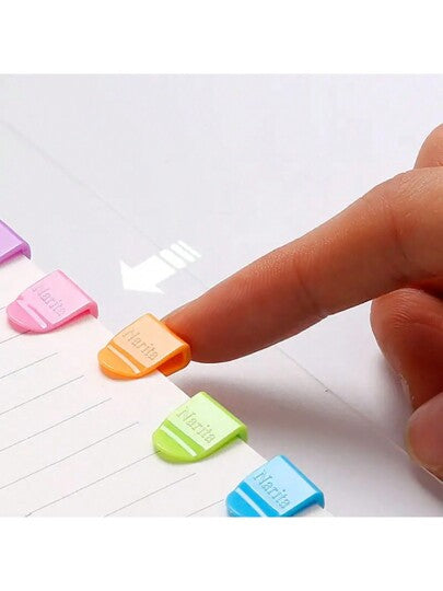 20 pièces Mini pinces en plastique, organisateurs de fichiers de papier d'étiquette de cahier colorés, marque-pages décoratifs, reliure de dossier de bureau, fournitures scolaires, retour à l'école