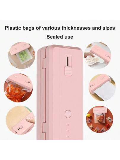 Machine de scellage portable mini 2-en-1, machine d'emballage alimentaire, scelleur de cuisine, rechargeable par USB, appareil de cuisine