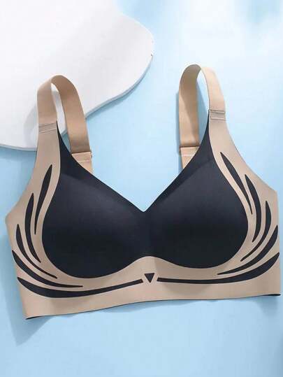 3 pièces/paquet Soutien-gorge sans couture sans fil Push-Up de grande taille avec fermeture dans le dos, Lift