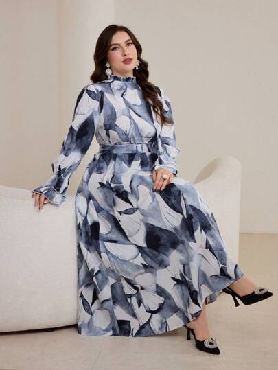 Graceveil Robe longue élégante grande taille avec motif tie-dye, printemps/été modeste