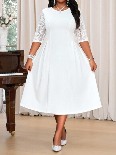 Fleurora Robe de la Saint-Valentin grande taille, tenue d'été pour femmes