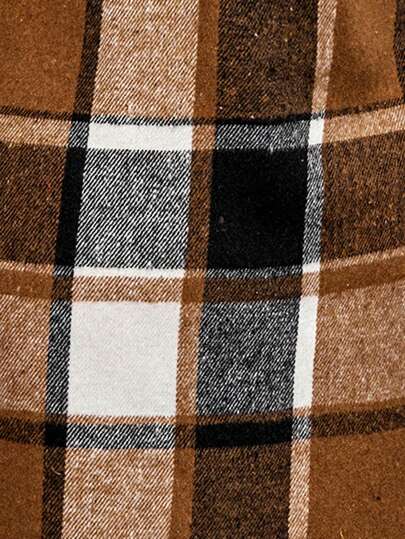 LUNE Robe sans manches à col en V et à fermeture éclair à carreaux pour femmes, automne/hiver