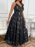 Elenzga Robe longue élégante pour femmes grandes tailles en jacquard, convenant pour le Nouvel An, les festivals de musique, la Saint-Valentin, Thanksgiving, Noël, Halloween, Pâques, le carnaval et d'autres occasions telles que les réunions informelles, l