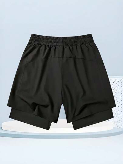 1 pièce Short de sport respirant et séchage rapide pour hommes, short de fitness décontracté pour la course, disponible en plusieurs couleurs, noir, été