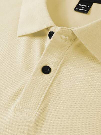 Manfinity Homme Chemise polo décontractée/de bureau à manches courtes avec poche, couleur unie, pour hommes, formelle