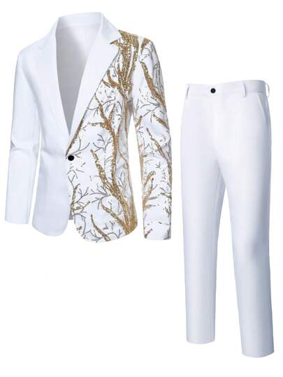Calvornis Ensemble de costume pour hommes, costume à la mode pour fête, costume de mariage pour cérémonie, formel