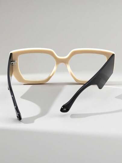 1 paire de lunettes carrées vintage imprimées léopard pour femmes, sans correction, convient pour la décoration quotidienne, la marche et la photographie