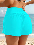 Swim Lushoire Short de plage simple et unicolore pour femme, à la mode et adapté pour l'été