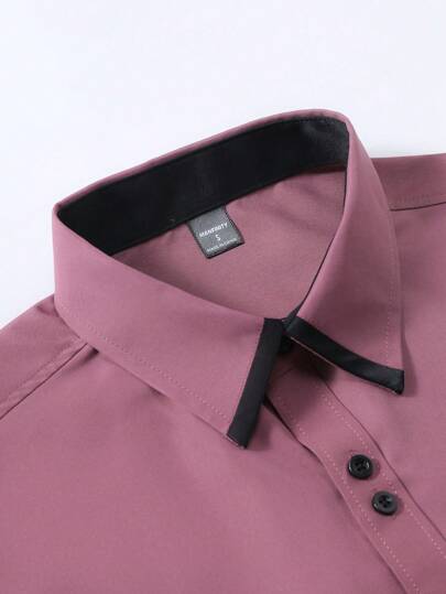 Calvornis Chemise formelle décontractée pour hommes pour le trajet, patchwork de couleurs contrastées, automne, Top à manches longues, cérémonie