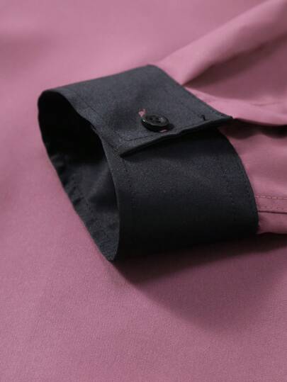 Calvornis Chemise formelle décontractée pour hommes pour le trajet, patchwork de couleurs contrastées, automne, Top à manches longues, cérémonie