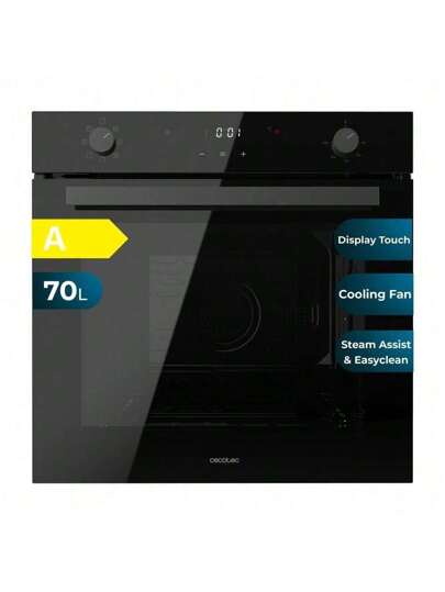 Cecotec Four intégrable multifonctions Bolero Hexa M226001 Glass Black A.Four multifonctions Capacité de 70 L, 7 fonctions, classe A, 2800 W