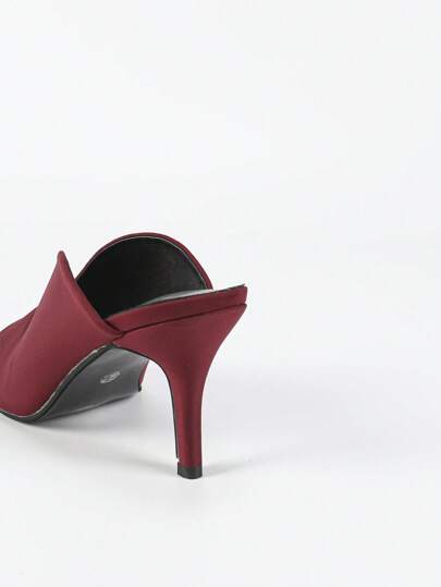 Sandales à talons hauts rouges vin pour femmes, sandales à bout ouvert et à découpe en V, sandales à bout ouvert et à découpe en V en tissu de latex pour le printemps/été
