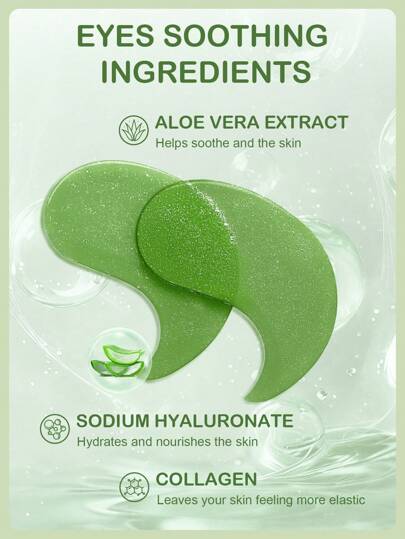 Masque apaisant pour les yeux SlowSunday à l'aloe vera, 60 pièces, patchs pour les yeux, soins de la peau coréens, extrait d'aloe vera & hyaluronate de sodium, réduit les poches sous les yeux, améliore les cernes, illumine le contour des yeux, convient po